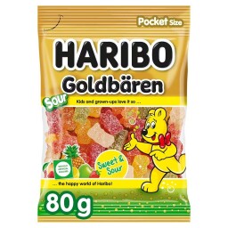 Haribo Goldbären Sour želé s ovocnou příchutí 100g
